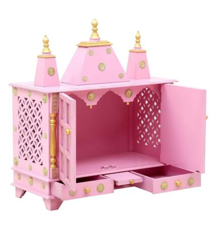 pink sheesham mdf wooden temple for pooja in home office pink sheesham mdf wooden temple for p xkyiyw