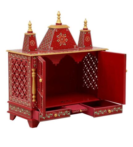 red sheesham mdf wooden temple for pooja in home office red sheesham mdf wooden temple for poo bjpt8q