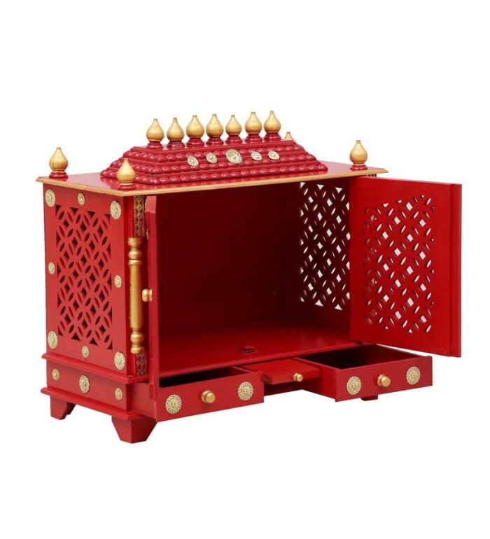 red sheesham mdf wooden temple for pooja in home office red sheesham mdf wooden temple for poo wremb0