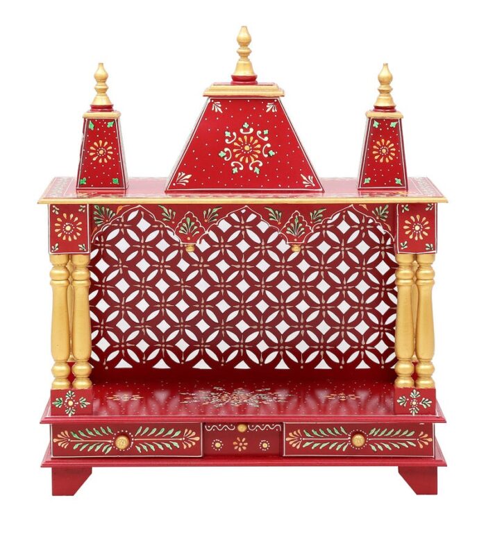red sheesham mdf wooden temple for pooja in home office red sheesham mdf wooden temple for poo