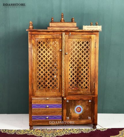 Solid Sheesham Wooden Pooja Mandir | Pooja Cabinet
