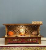 Floor Rested Solid Sheesham Wooden Pooja Temple Or Mandap for Home