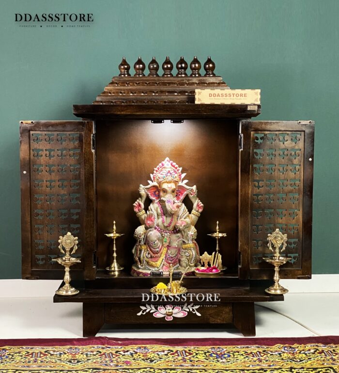 Wooden Pooja Temple Or Mandap for Home & Office | For Ganesh Pujan