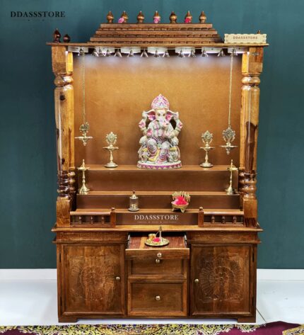 Ram Darbar Temple - South Indian Style Solid Sheesham Wood Pooja Mandir