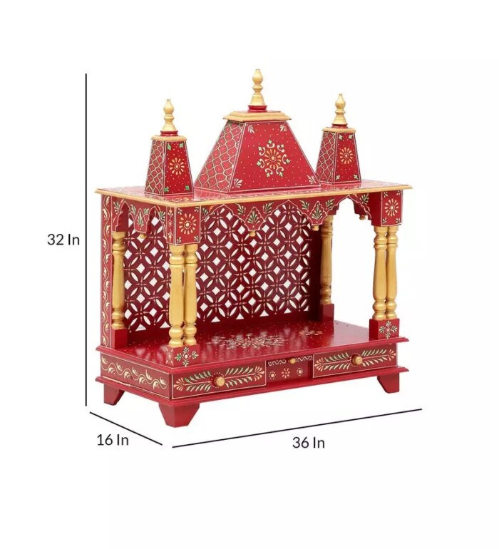 red sheesham mdf wooden temple for pooja in home office red sheesham mdf wooden temple for poo cidowt