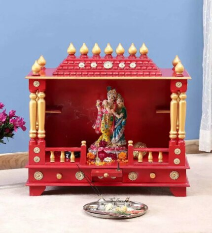 red sheesham mdf wooden temple for pooja in home office red sheesham mdf wooden temple for poo mdxsl5