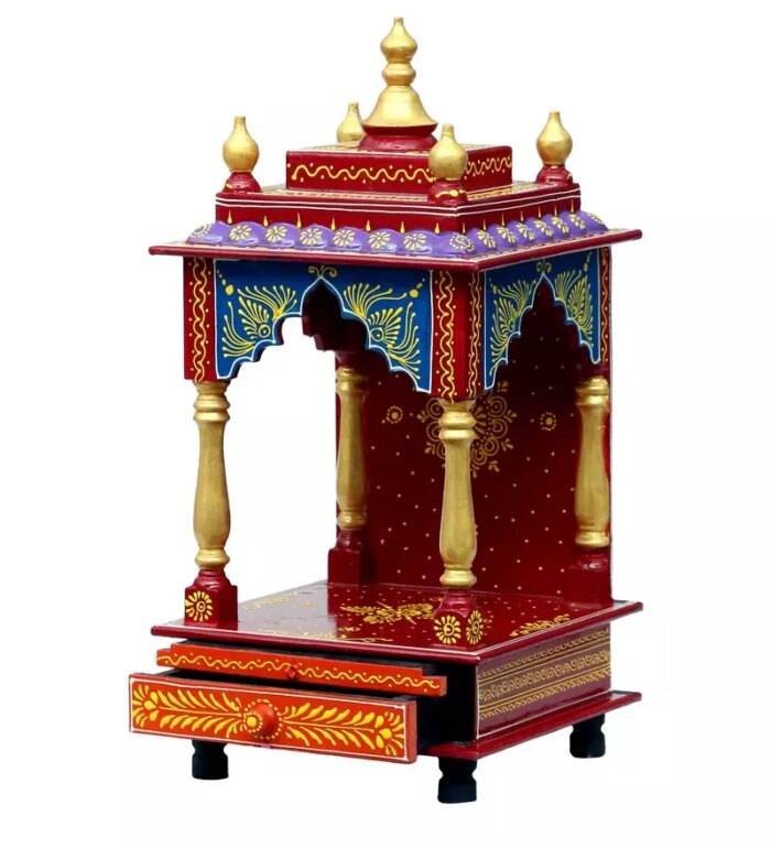 solid wood pooja mandir for home office in multicolour by d dass solid wood pooja mandir for home 9a3fvg