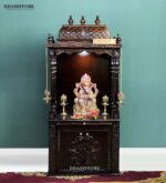 South Indian Style Hand Carved Solid Sheesham Wood Pooja Mandapam