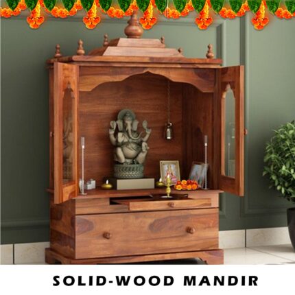solid wood mandir