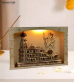 Shri Ram Janmbhoomi Ayodhya Wooden temple Frame with LED